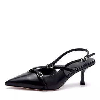 Черные слингбэки из гладкой кожи