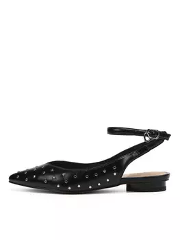 Черные слингбэки из кожи