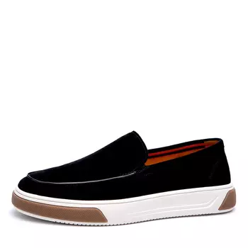 Черные слипоны из бархатистого велюра