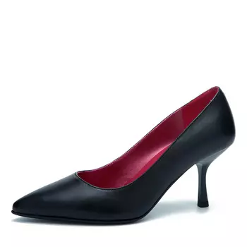 Черные туфли лодочки из гладкой кожи