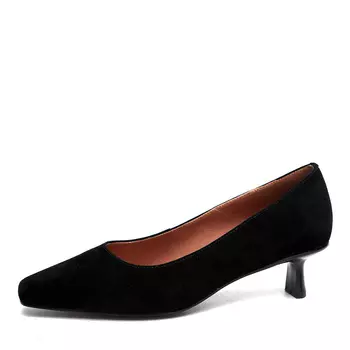 Черные туфли лодочки из натурального велюра