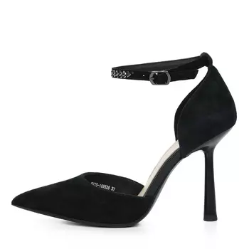 Черные туфли лодочки из натурального велюра