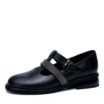 Черные туфли Мэри Джейн из гладкой кожи