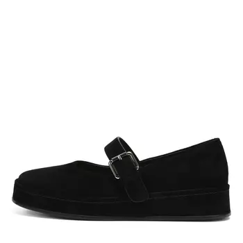 Черные туфли Мэри Джейн из натурального велюра