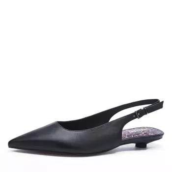 Черные туфли слингбэки из гладкой кожи