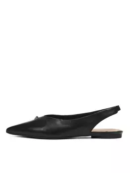 Черные туфли слингбэки из гладкой кожи