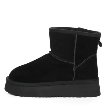 Черные угги из ворсовой кожи