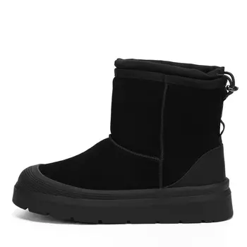 Черные угги из бархатистого велюра