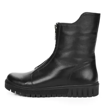 Черные утепленные ботинки из гладкой кожи
