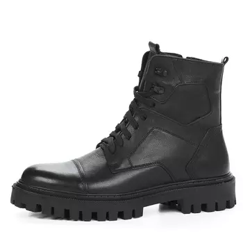 Черные утепленные ботинки из гладкой кожи