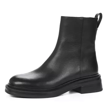 Черные утепленные ботинки из гладкой кожи