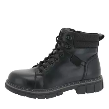 Черные утепленные ботинки из кожи