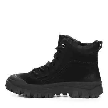 Черные утепленные кеды из нубука