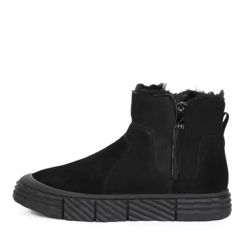 Черные утепленные кеды из ворсовой кожи