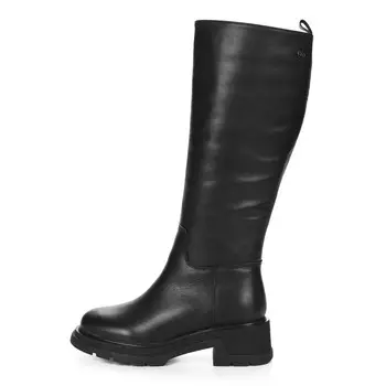 Черные утепленные сапоги из гладкой кожи