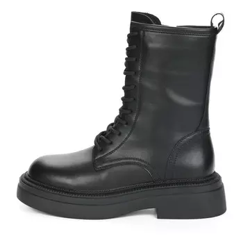 Черные высокие ботинки из кожи