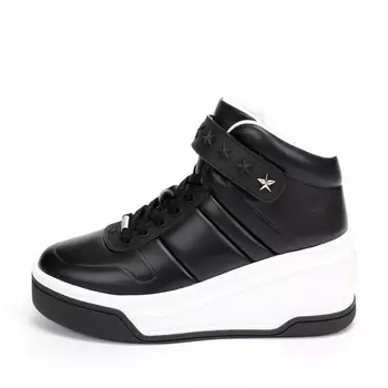 Черные высокие кеды из гладкой кожи