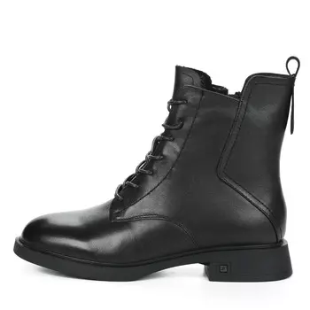 Черные зимние ботинки из гладкой кожи