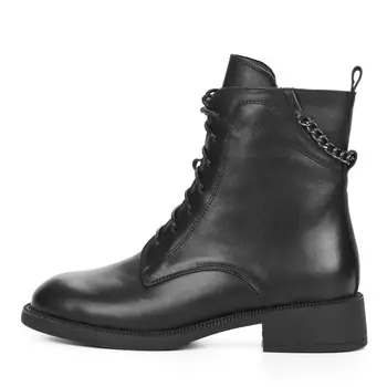 Черные зимние ботинки из гладкой кожи