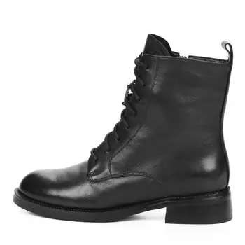 Черные зимние ботинки из гладкой кожи