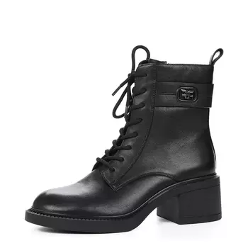 Черные зимние ботинки из гладкой кожи