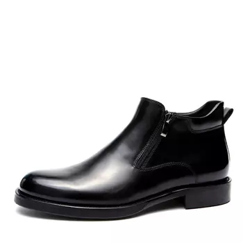 Черные зимние ботинки из гладкой кожи