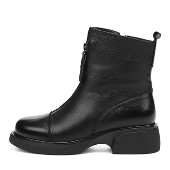 Черные зимние ботинки из гладкой кожи