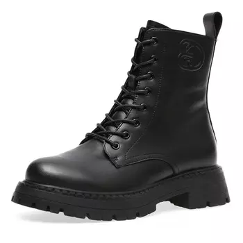 Черные зимние ботинки из гладкой кожи