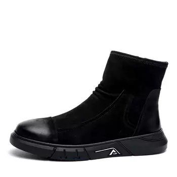 Черные зимние ботинки из нубука