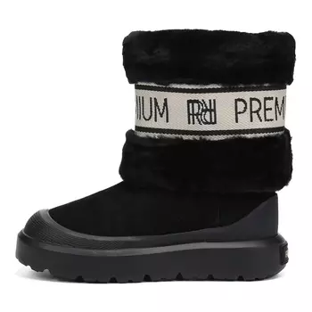 Черные зимние полусапоги из бархатистого велюра