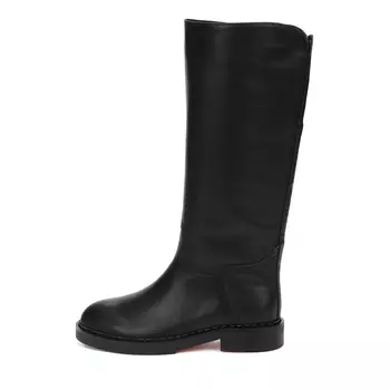 Черные зимние сапоги из гладкой кожи