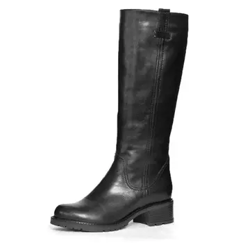 Черные зимние сапоги из гладкой кожи