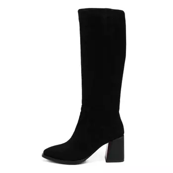 Черные зимние сапоги из натурального велюра