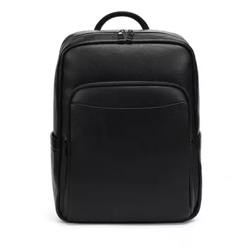 Черный городской рюкзак из гладкой кожи