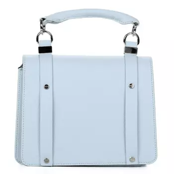 Голубая сумка мессенджер из экокожи