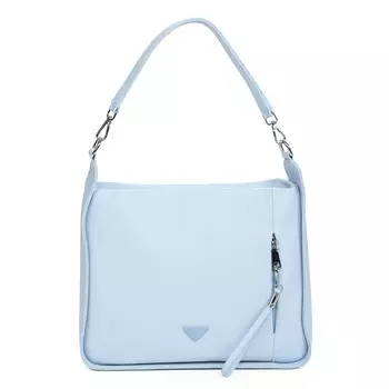 Голубая сумка мессенджер из экокожи