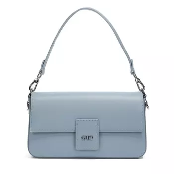 Голубая сумка мессенджер из кожи