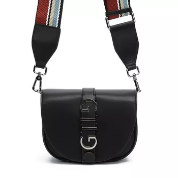 Черная сумка сэдл из гладкой кожи