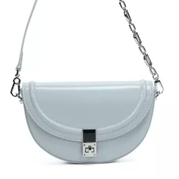 Голубая сумка сэдл из гладкой кожи