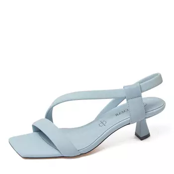 Голубые босоножки из гладкой кожи
