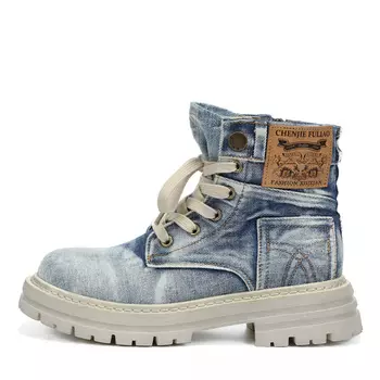 Голубые ботинки из денима