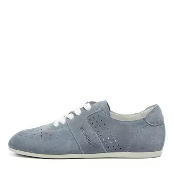 Голубые полуботинки из бархатистого велюра