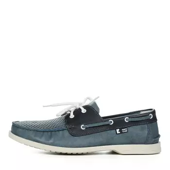 Голубые топсайдеры из гладкой кожи