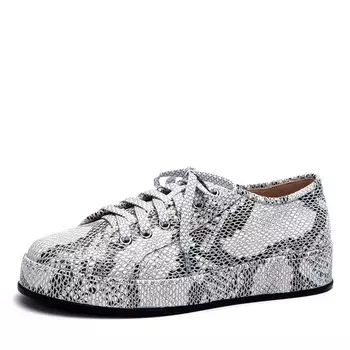 Кеды из гладкой кожи с принтом рептилия