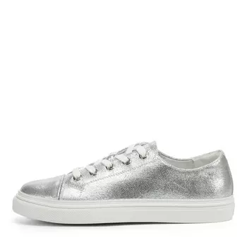 Кеды из кожи серебряного цвета