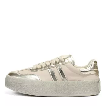 Кеды из текстиля и кожи золотого цвета