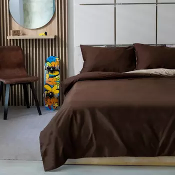 Комплект постельного белья 2 спальный коричневый