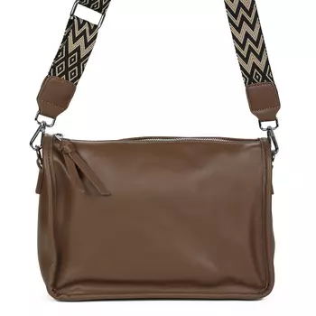 Коричневая сумка мессенджер из экокожи