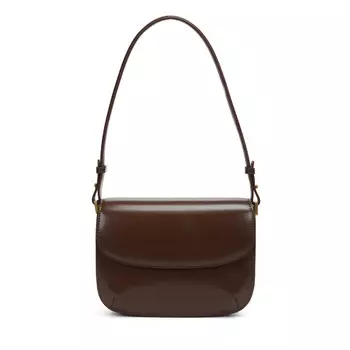 Коричневая сумка мессенджер из гладкой кожи