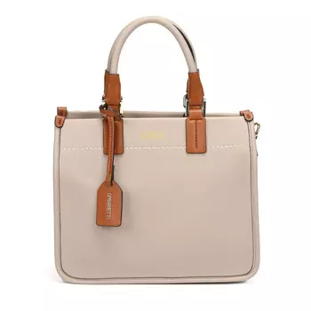 Коричнево-бежевая тоут из экокожи